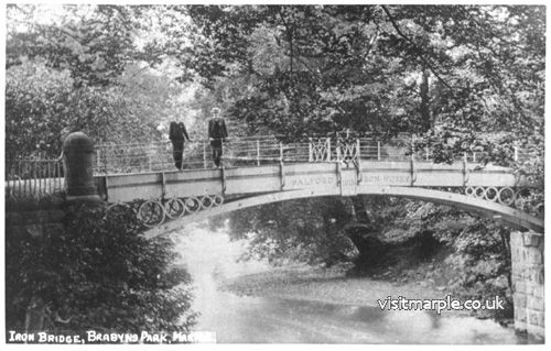 A classic image of the Iron Bridge in Brabyns Park before its decline.