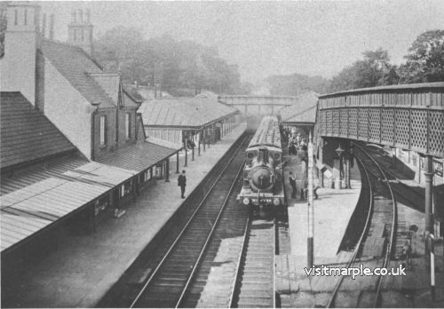 Marple in its heyday c. 1910. View northwards from Brabyns Brow Bridge.