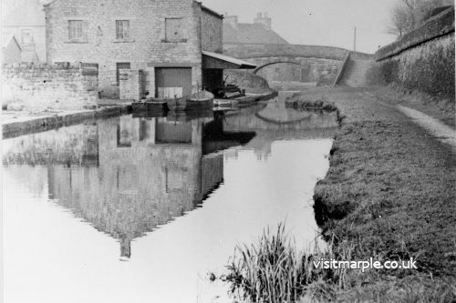 A vintage image of Marple Wharf: Junction of Peak Forest and Macclesfield Canals