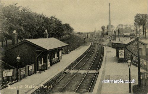 Rose Hill Station c. 1914, looking South. Note the chimney of the rail served Tym's brickworks