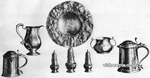 A variety of silver items that fetched record prices at auction in 1929