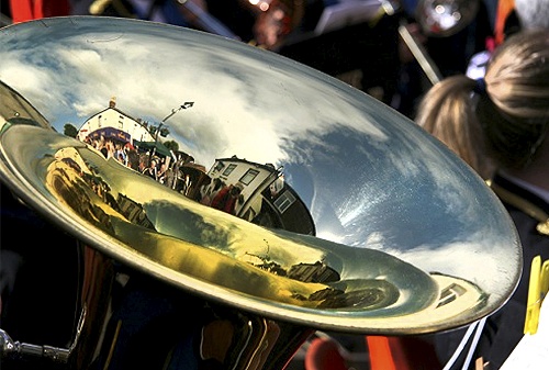 Marple Bands playing in Market Street