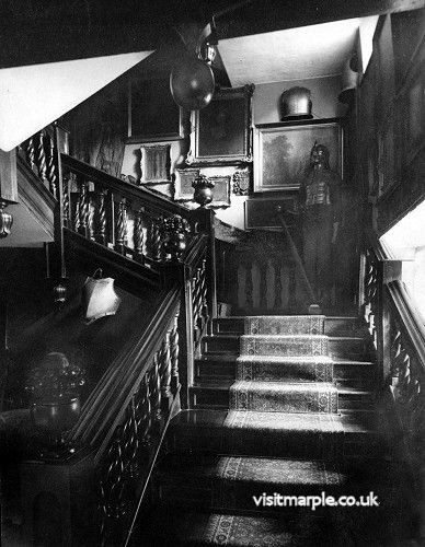 The main staircase at Marple Hall in all its magnificence, 1902. 