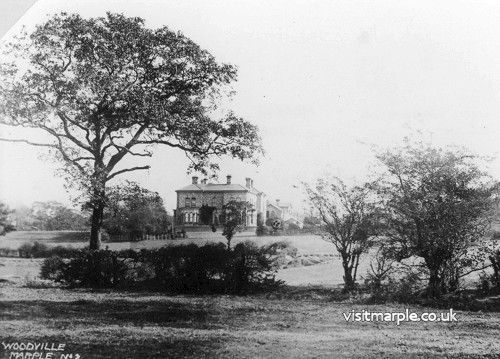 Woodville Hall in its prime, surrounded by empty fields. 