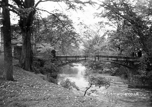 An early shot of the Iron Bridge in Brabyns Park from Marple Local History Society Archives. 