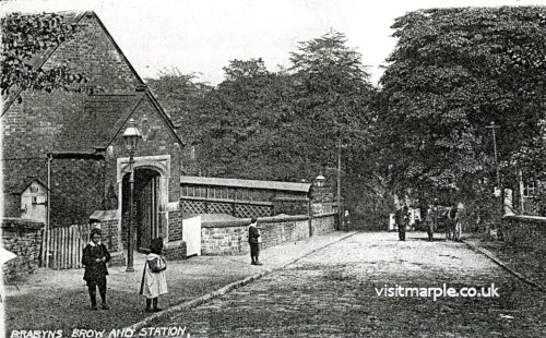 A view of Marple Station on Brabyns Brow, from Marple Local History Society Archives. 