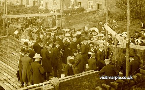 Laying of the foundation stones for Hawk Green Reading Rooms in 1906.