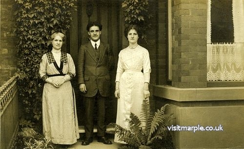 Selma's grandmother Pickstock with son Frank and daughter Eveline, Selma's mother, at 101 Stockport Road.