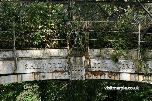 A full-on view of the Salford Iron Works inscription. 