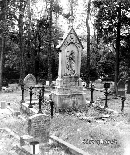 The Grave of Edward Ross, Secretary of the MSL 1850-92 in the churchyard of St. Mary's R. C. Church, Marple Bridge. (Author)