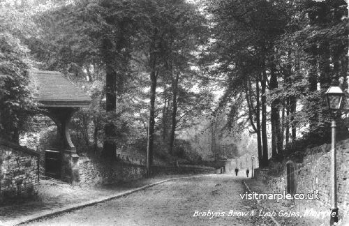 A view down Brabyns Brow towards Marple Bridge