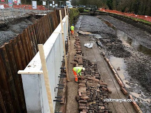 Following casting of the concrete retaining wall – February 2017.